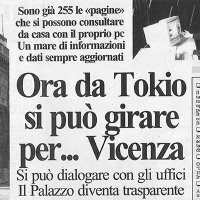Articolo del Giornale di Vicenza intitolato Ora da Tokio si può girare per Vicenza
